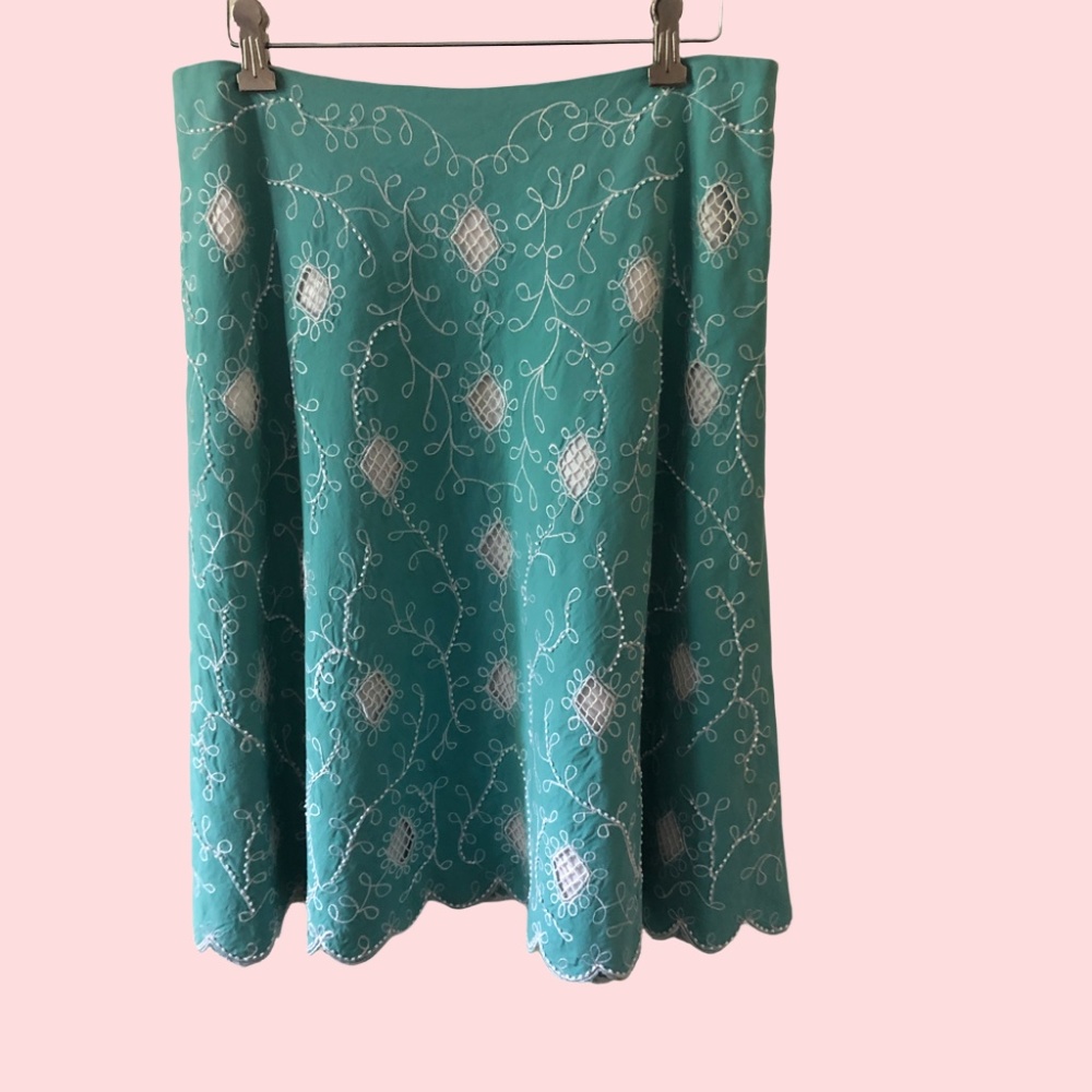 Basil & Maude Beaded A-line Skirt